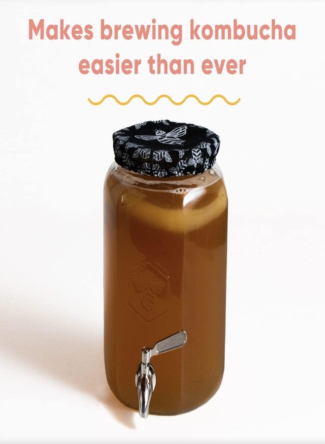 Craft A Brew اصنع مشروبك - برطمان كومبوتشا مع صمام توزيع - لتخمير الكومبوتشا - يتضمن غطاء قماشي مصمم خصيصًا - تصميم حصري - Image 4